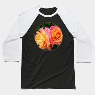 Pink Roses In A Transparent Circle Baseball T-Shirt